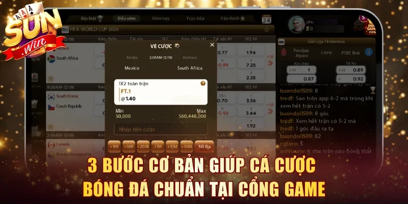 3 bước cơ bản giúp cá cược bóng đá chuẩn tại cổng game