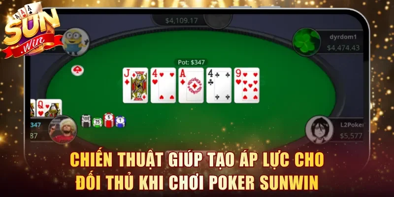 Chiến thuật giúp tạo áp lực cho đối thủ khi chơi Poker Sunwin