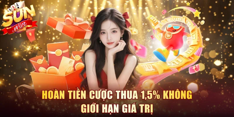 Hoàn tiền cược thua 1,5% không giới hạn giá trị