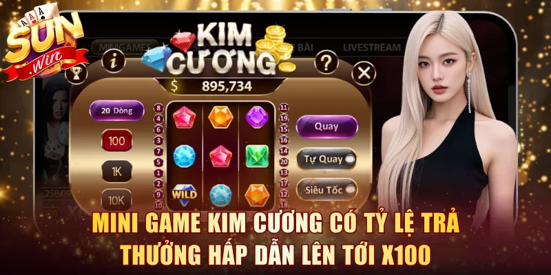 Mini game Kim Cương có tỷ lệ trả thưởng hấp dẫn lên tới x100