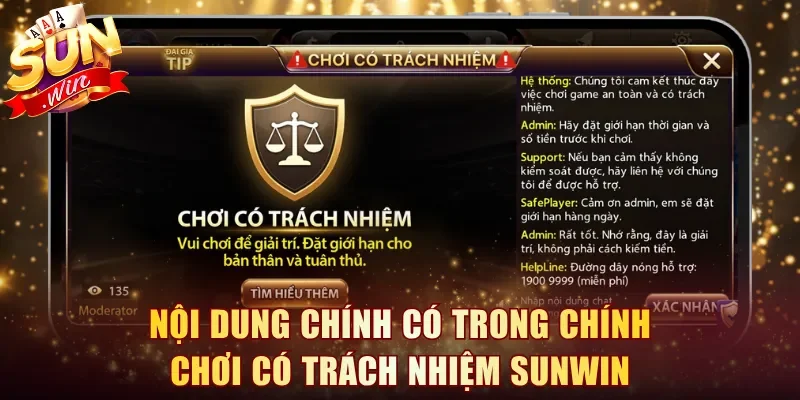 Nội dung chính có trong chính chơi có trách nhiệm Sunwin