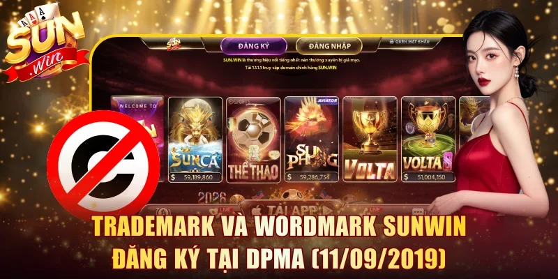 Trademark và Wordmark Sunwin đăng ký tại DPMA (11/09/2019)