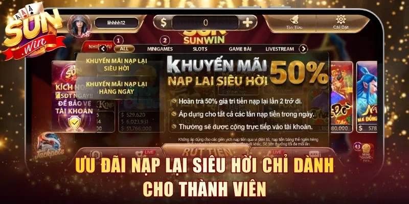 Ưu đãi nạp lại siêu hời chỉ dành cho thành viên